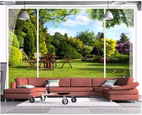 RTYUIHN 3D Tapete Fenster Outdoor Garten Blick Stereo HD Foto Tapete...