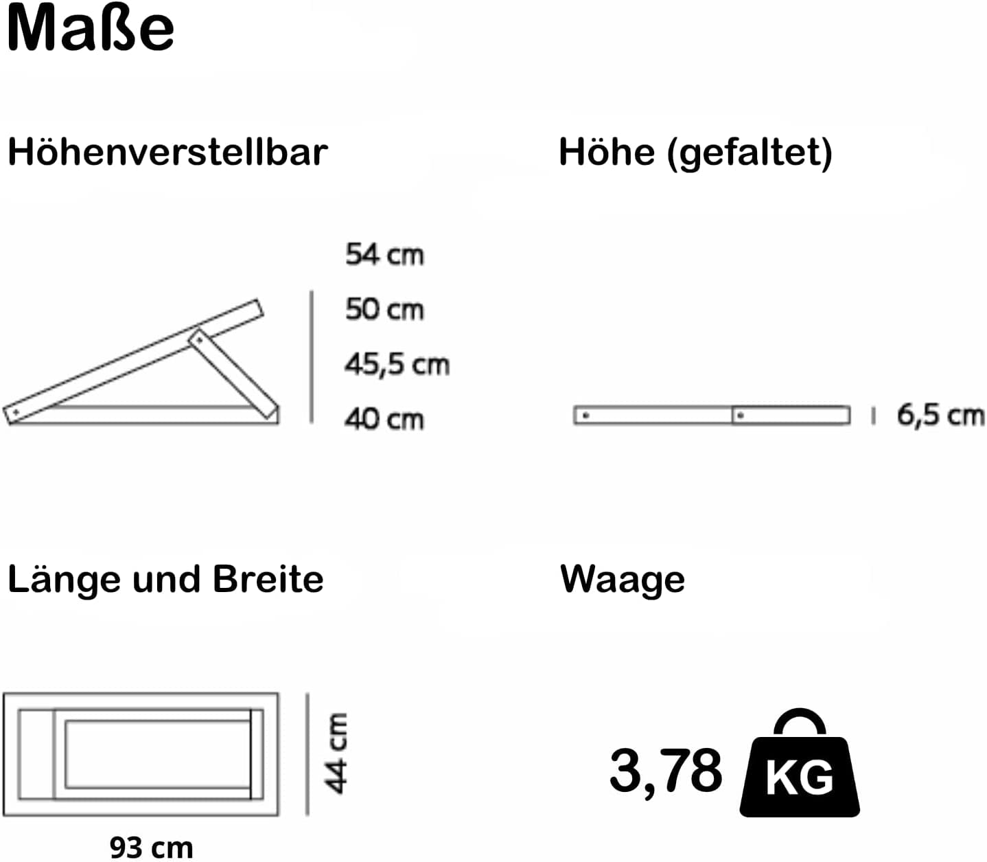 Anti-rutsch Hunderampe | Auffahrrampe für Hund und Katze | Hundetreppe für Bett oder Sofa | Hunderampe Auto klappbar aus Holz | Verstellbar autorampe für Hunde | Farbe: Weiß