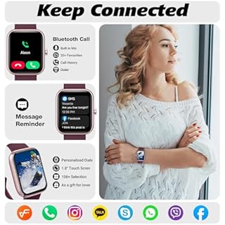 Smart Watch for Men Women with Bluetooth Call, Alexa Built-in, Heart Rate & Sleep Monitor, 1.83" DIY Dial Fitness Watch with 100+ Sport Modes, IP68 Waterproof, Compatible with Android iOS