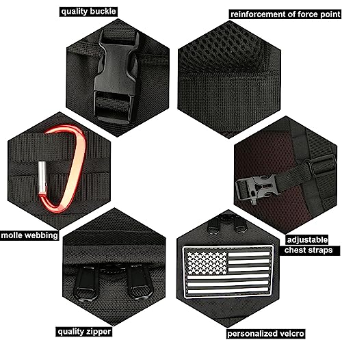 Mochila de Senderismo Militar 45L Negra miniatura 6