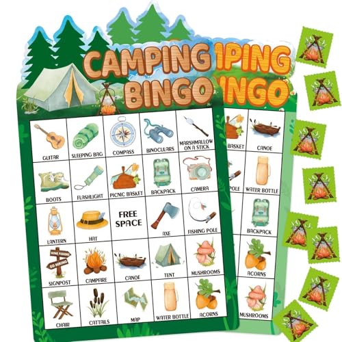 Juego Bingo Camping para Niños 24 Jugadores miniatura 1