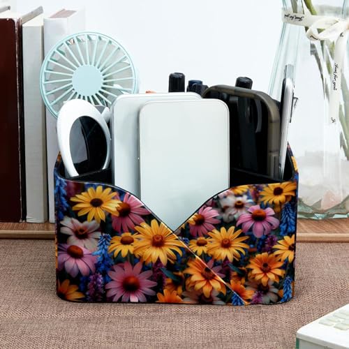 Porte-stylo rectangulaire multifonctionnel aux finitions fleurs - 7