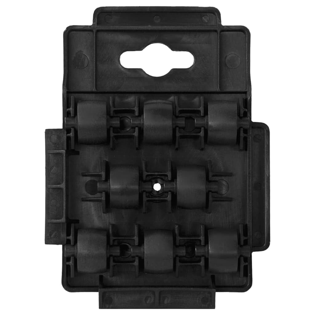Carrello di trasporto con 8 ruote in polipropilene, 12 pezzi, nero, 14 x 10,5 x 2,5 cm, portata 150 kg, ideale per mobili, cassette, traslochi, officina, magazzino, casa