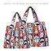 allydrew Large & Small Foldable Tote Nylon Reusable Grocery Bags, Set of 2, Cute Dogs