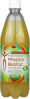 Body Ecology MojitoBiotic | Keto-Friendly, Low-carb probiotic Beverage That May Help Curb Sugar Cravings. 25oz Bottle