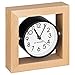Navaris Reloj de Mesa analógico - Reloj clásico de Madera silencioso - Decorativo para sobremesa mesilla de Noche salón - Marrón Claro y Blanco