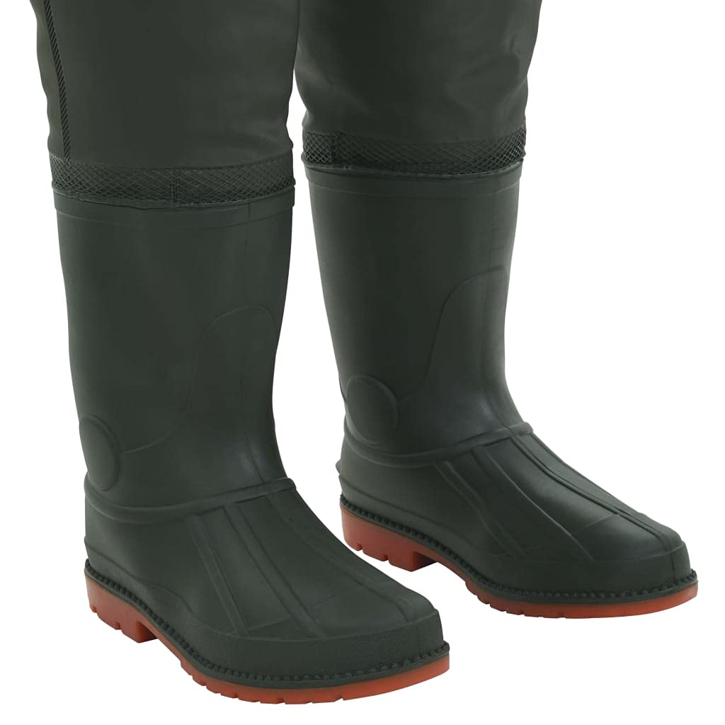 vidaXL Vadeador con Botas Verde Pesca Impermeable Agua Deporte Ropa Multitalle