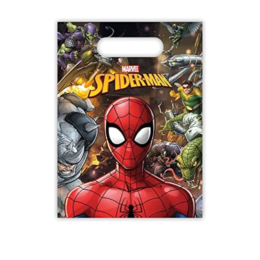 Procos 89451-Bolsas de fiesta, diseño de Spiderman Team Up, 6 unidades, ideal para regalo de cumpleaños infantil (89213)