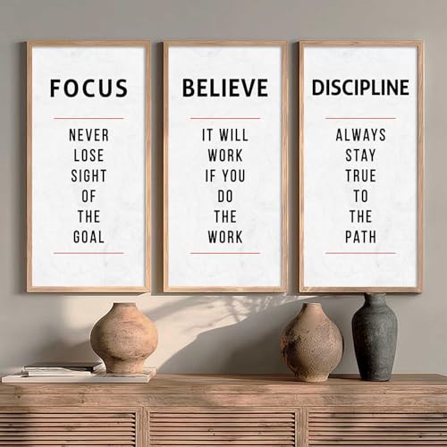 Image of kotart - Motivational Quotes Wall Art For Office Decor Living Room | Motivational Quotes Poster With Frame | Quotes Wall Hanging Painting For Wall Decor Set of 3 (10x19 inch, A)