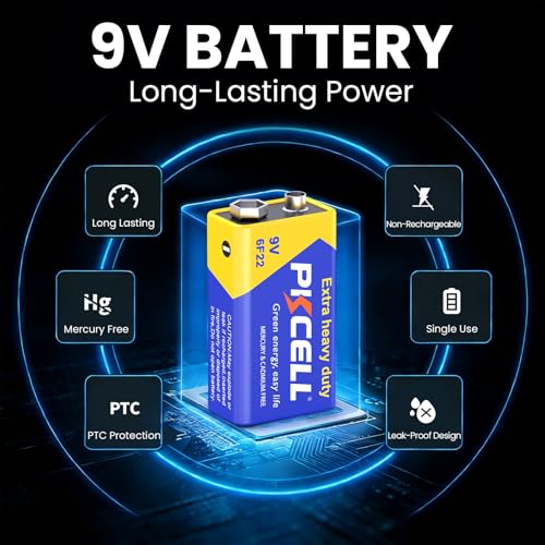 Baterías PKCELL 9V Pack 24 unidades Zinc Carbono miniatura 2