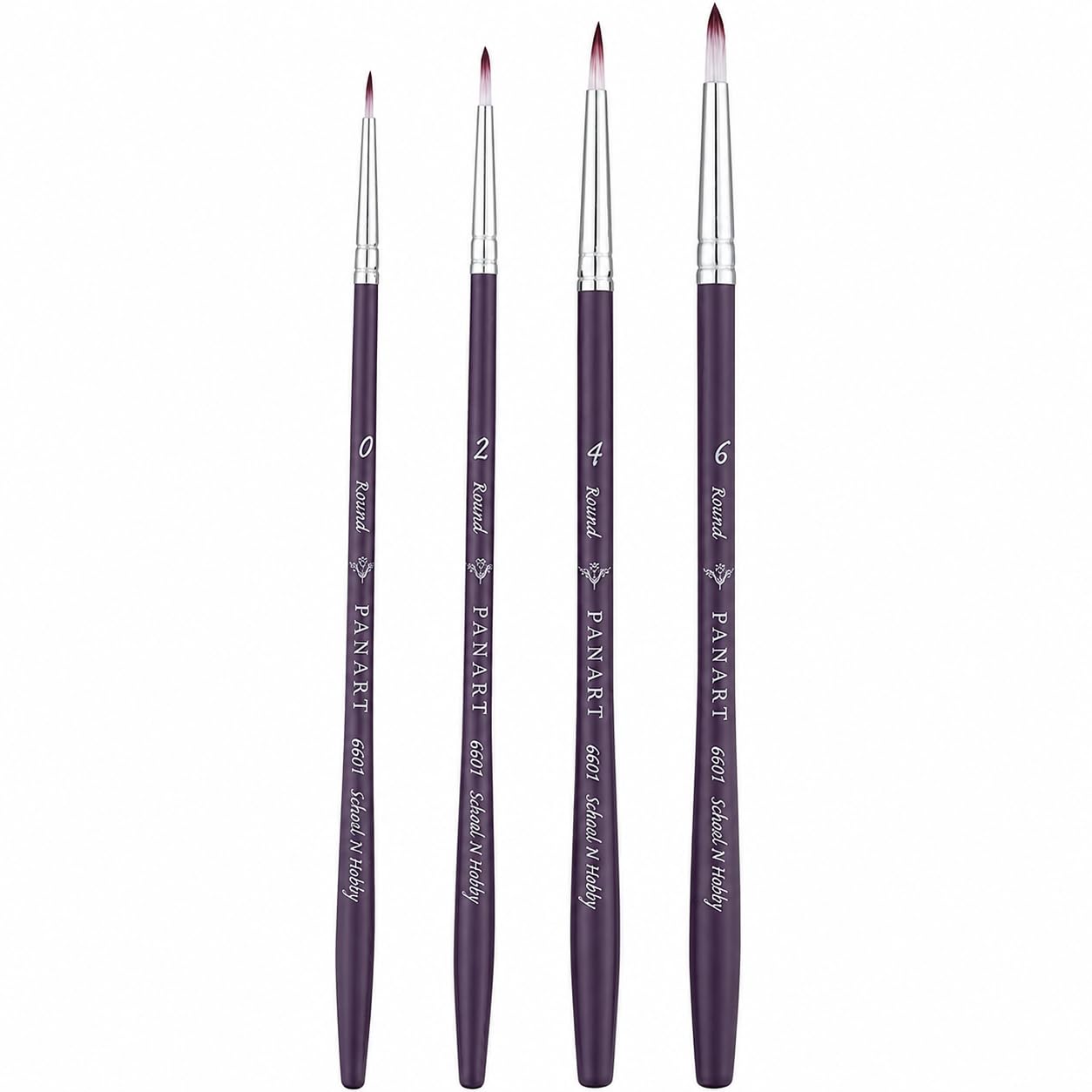 Pan Art 4-Piece Synthetic Brush Set No. 00-06 for Watercolour & Gouache