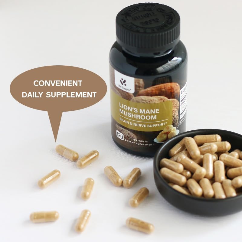 Lion's Mane Mushroom Supplement Capsules 54000mg, 120 Capsules | 120 Days Supply – Made with Lion's Mane Powder Extract – Cognitive Brain Nootropic & Immune Health Support - Image 4