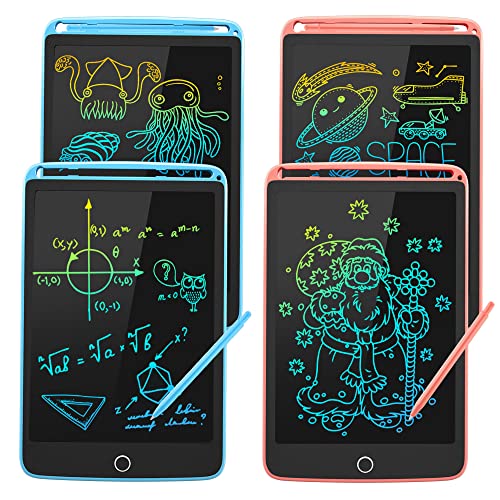 SUNLU 4 Packs de Tableros de Escritura LCD para Niños, Tabletas de Escritura con Pantalla a Color de 8.5 Pulgadas, Tablero de Dibujo Educativo, Mejor Juguete de Regalo, Azul*2+ Rosa*2