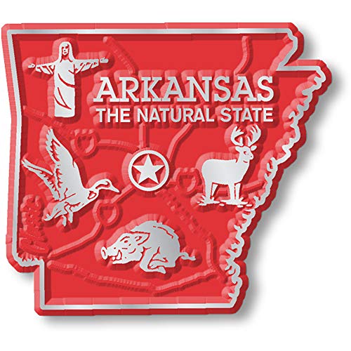 Imán decorativo Arkansas pequeño de caucho 3D