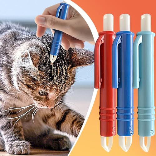 Zecken-Entferner, 3 Zangen für Zecken Katzen – tragbares Accessoire zur Fellpflege von Welpen und Katzen für den Hausgebrauch