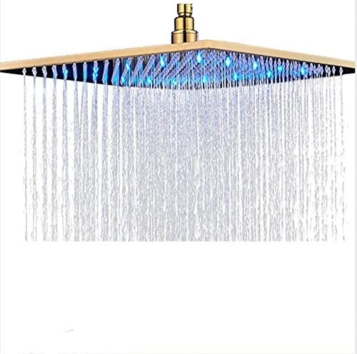 Soffione doccia a pioggia nero LED Light 16quot