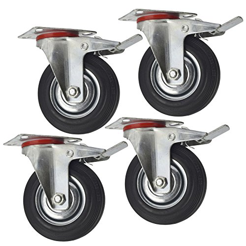 Roues pivotantes avec frein 125mm à rotation fluide et blocage instantané sécurisé