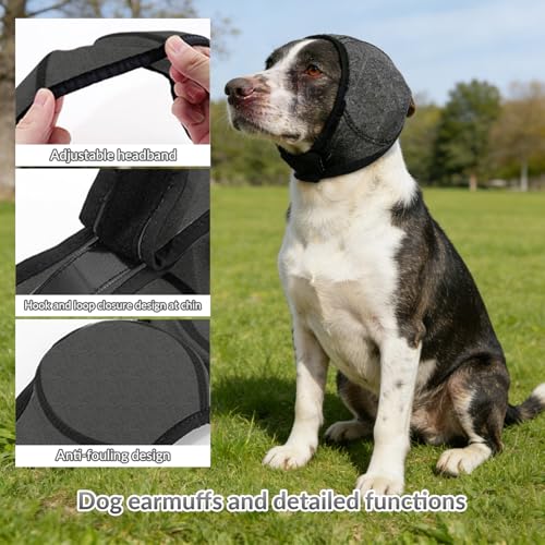 Hunde Ohrenschützer Mit Geräuschunterdrückung, L zum Schutz vor Lärm, Beruhigung, Verstellbar Gehörschutz Für Hunde, Für Kleine Mittlere Und Große Hunderassen Und Katzen Winterpflege