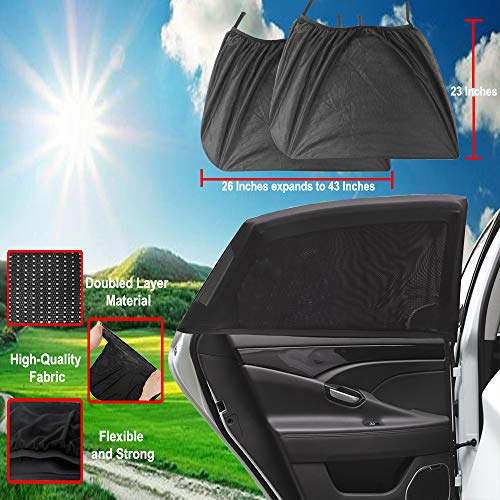 CARBONLAND Car-Window-Shade for Large/SUV Car(2pk)