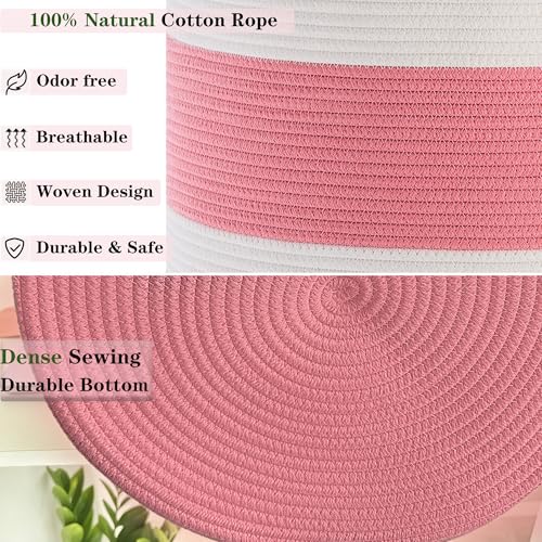 Image of Pink Hamper for Nursery Baby Girls Laundry Basket 80L Large
