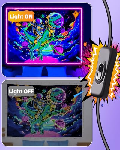 Image of IP65 Waterproof LED Black Light Strip Kit 40ft /12M 720 LEDs, 12V Flexible Blacklight Fixtures, 385-400nm, Black Light LED Strips for Glow Party Body Paint Outdoor Indoor Decor Birthday Party Halloween