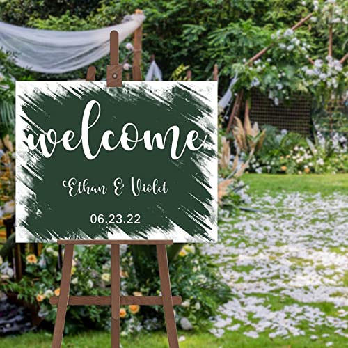 Panneau de mariage minimaliste personnalisable 30x45cm pour bienvenue de fête