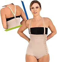 Cinta Abdominal Pós-Cirúrgica Pós-Parto Modeladora Compressora com Fecho Lateral e Alça Destacável 60608 - New Form (P, Bege)