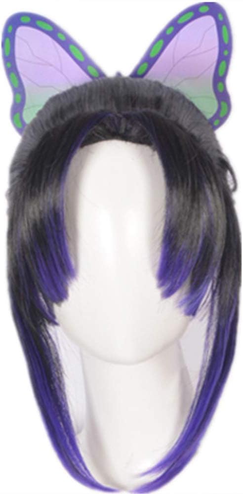 OSIAS Anime Cosplay Wig, Demon Slayer Wig, for Halloween, Party, Carnival, Nightlife, Concerts, Weddings (Kochou Shinobu Wig)
