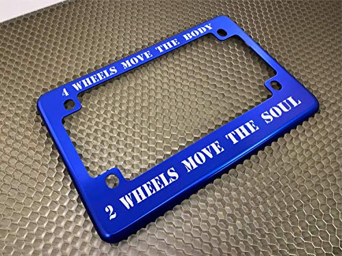 Motorcycle Personalized Custom Anodized Aluminum Usa Standard Size (7"X4") License Plate Frame - Blue #TOP2