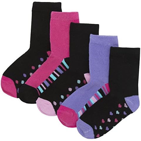 Street Essentials Girl Cotton Rich School Socks (5 or 10 Pairs) Spot 4-5.5 Cover