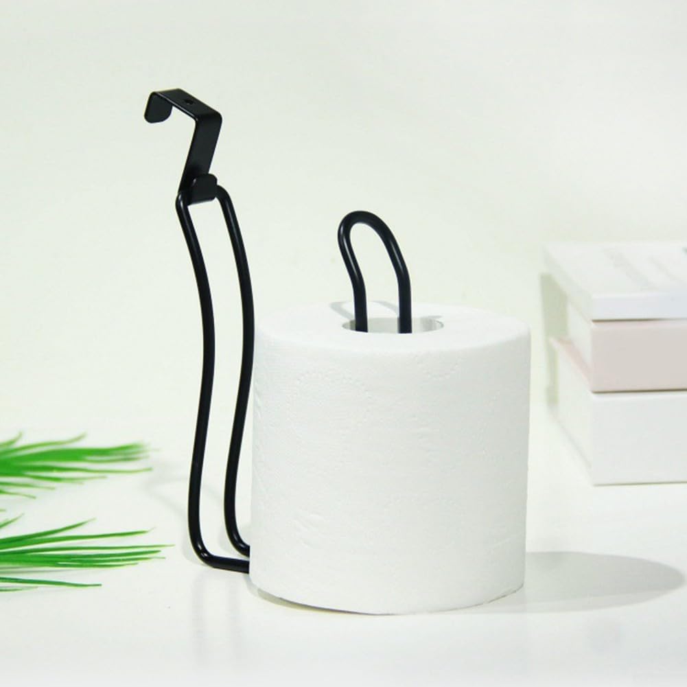 Over The Tank Toilet Tissue Paper Roll Holder Dispenser And for RESERVE For Bathroom Storage - Stainless Steel, Hanging, Holds 1 Roll(Black)