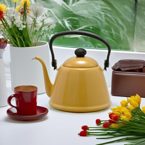 Bouilloire en émail caramel induction rétro pour eau chaude et thé