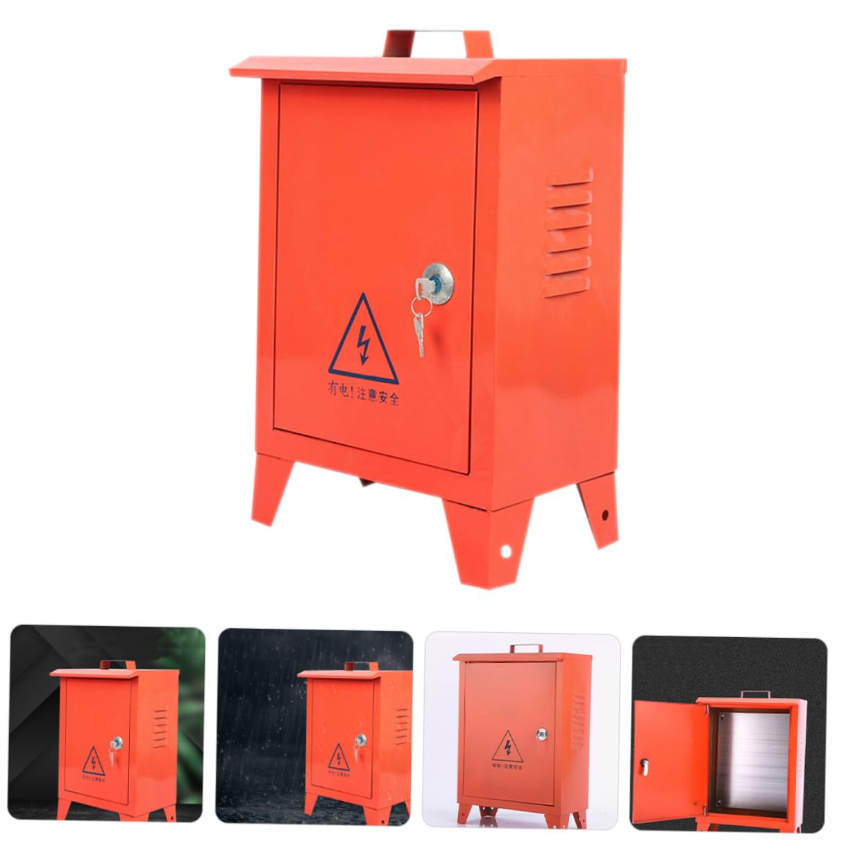 Outdoor Breaker Box Distribution Electrical Power Distribution Box 250x300x180mm Handheld Weatherproof for Construction Site Temporary Use