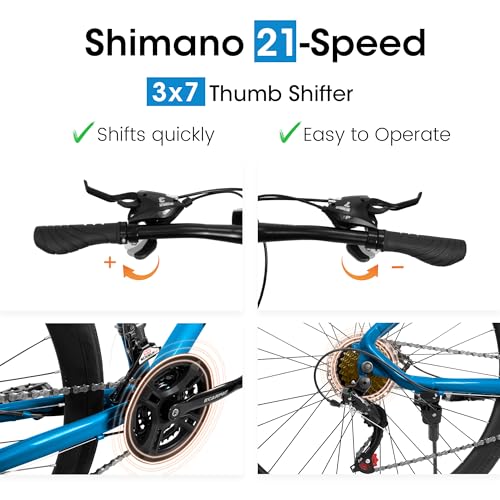 700C Hybrid Road Bike for Men & Women, 7/16/21/24 Speed,