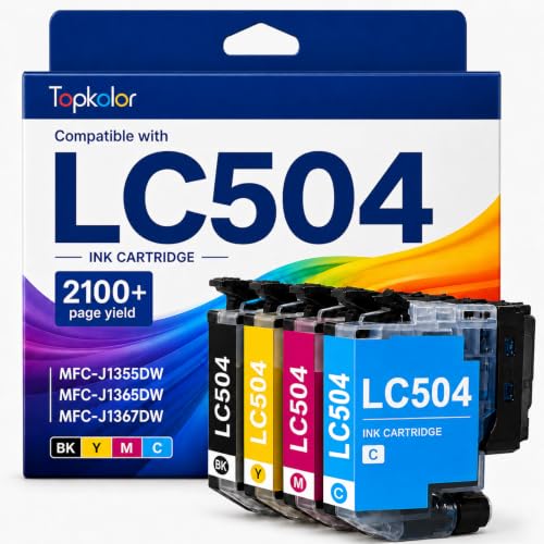 Image of LC504 LC504XL Ink Cartridges Replacement for Brother LC504 4-Pack