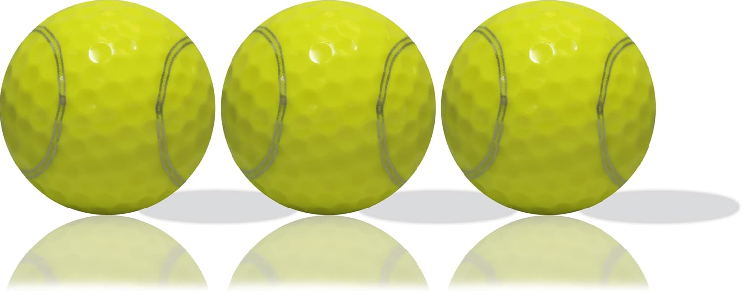 GBM Personalized Tennis Print Novelty Golf Balls – Upload Your Photo, Logo or Text, Fun Gifts for Golfers, Coaches, Adults & Sports Enthusiasts, 12 Pack