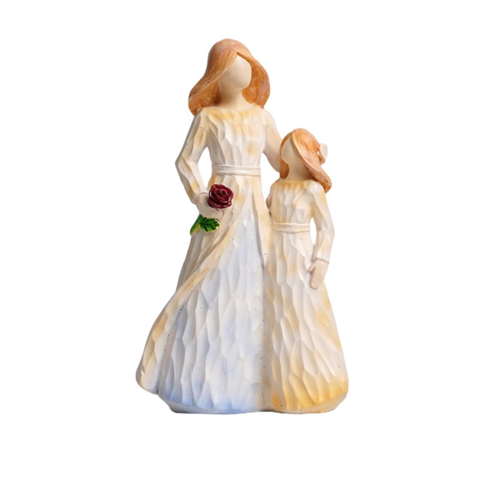 Limtula Family Figurines Resin Family Sculpture Mother and Daughter Statue Home Decoration Mother Day Mom Grandma Hand Painted Resin Statue