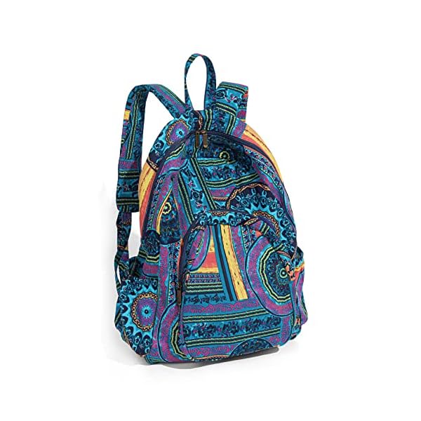 OPQRSTU Women Hippie Hand Bag Large Capacity Bohemian Bag Portable Tourist Fashion Backpacks (Green-Purple)