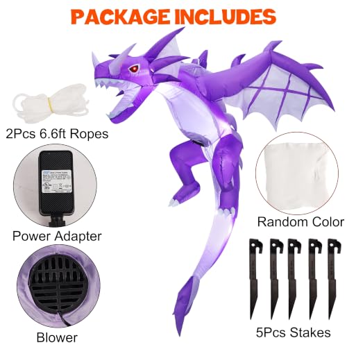 Aufblasbarer fliegender Halloween-Drache mit LEDs – Bild 3