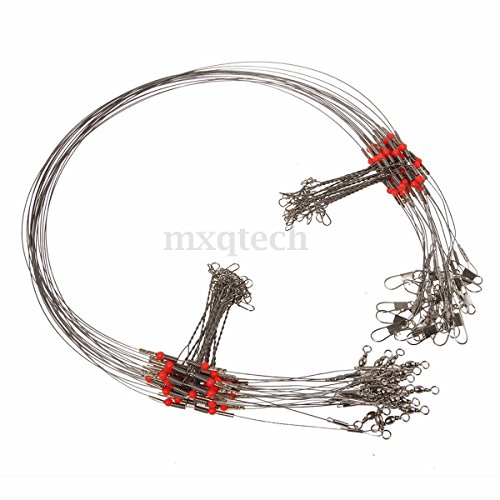 20pcs Wire Trace Leader Rig Stainless Steel 2 Arm Fishing Rigs Tackle Lure Swivel