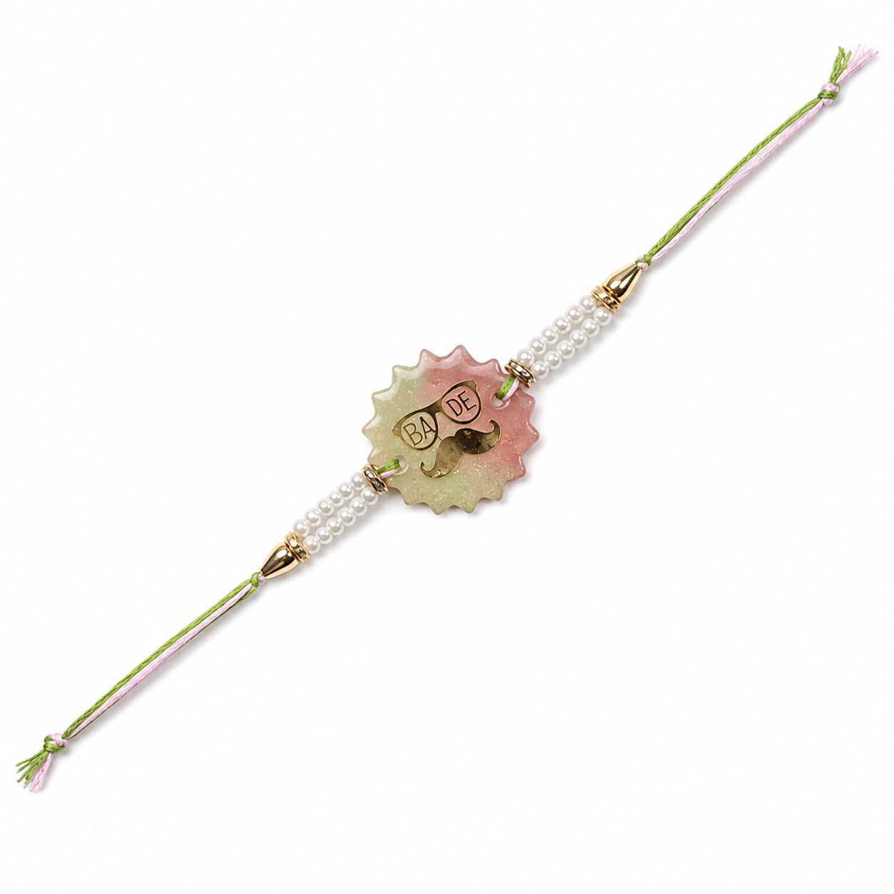 Handmade BADE Resin Rakhi with Pearl Beads for Elder Brother-image-42