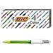BIC 4-Color Fluo Ballpoint Pen, Medium/Bold Point (1.0/1.6 mm), Assorted Inks, 3-Count