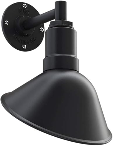 Steel Lighting Co. Venice Store - Luz de letrero para pared de restaurante al aire libre, cúpula de 9 pulgadas, brazo recto de 6 pulgadas, estilo de