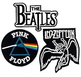  Set_ROCK010 - Pink Floyd Patch, The Beatles Band Patches and Led Zeppelin Patch, 3 Pcs Heavy Metal Patches, Applique Embroidered Patches - Rock Band Iron on Patches by Asian 108 Markets