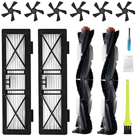 CoodssReplacement Parts for Neato Botvac D Series D3 D4 D5 D6 D7 D75 D80 D85 Robot Vacuum Cleaner Accessory Kit Including 2 Main Brushes 2 Hepa Filters 6 Side Brushes