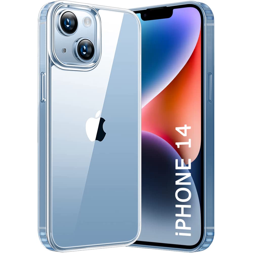 TheGiftKart Ultra-Hybrid Crystal Clear Back Case Cover for iPhone 14 | Shockproof Design | Hard Back Cover Case for iPhone 14 (PC & TPU, Transparent)