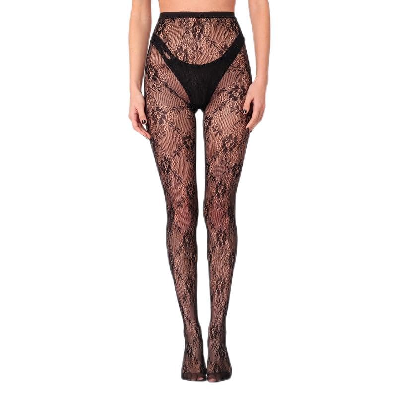 Image of Vintage 60s Printed Funky Tights for Women Y2K Tie Dye Mesh Pantyhose Skinny Body Shaping Leggings Streetwear