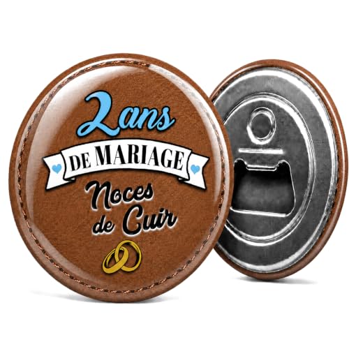 L'aimant décapsuleur pour noces de cuir