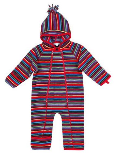 JoJo Maman Bebe Unisex-Baby Newborn Polarfleece All-in-One Snowsuit, Rainbow, 18-24 Months