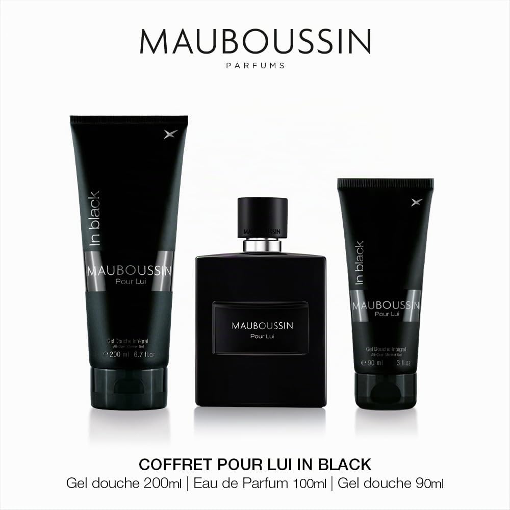 Mauboussin - Coffret Pour Lui In Black : Eau de Parfum 100ml, Gel Douche 200ml & Gel Douche 90ml